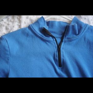 Blue zip up crop top